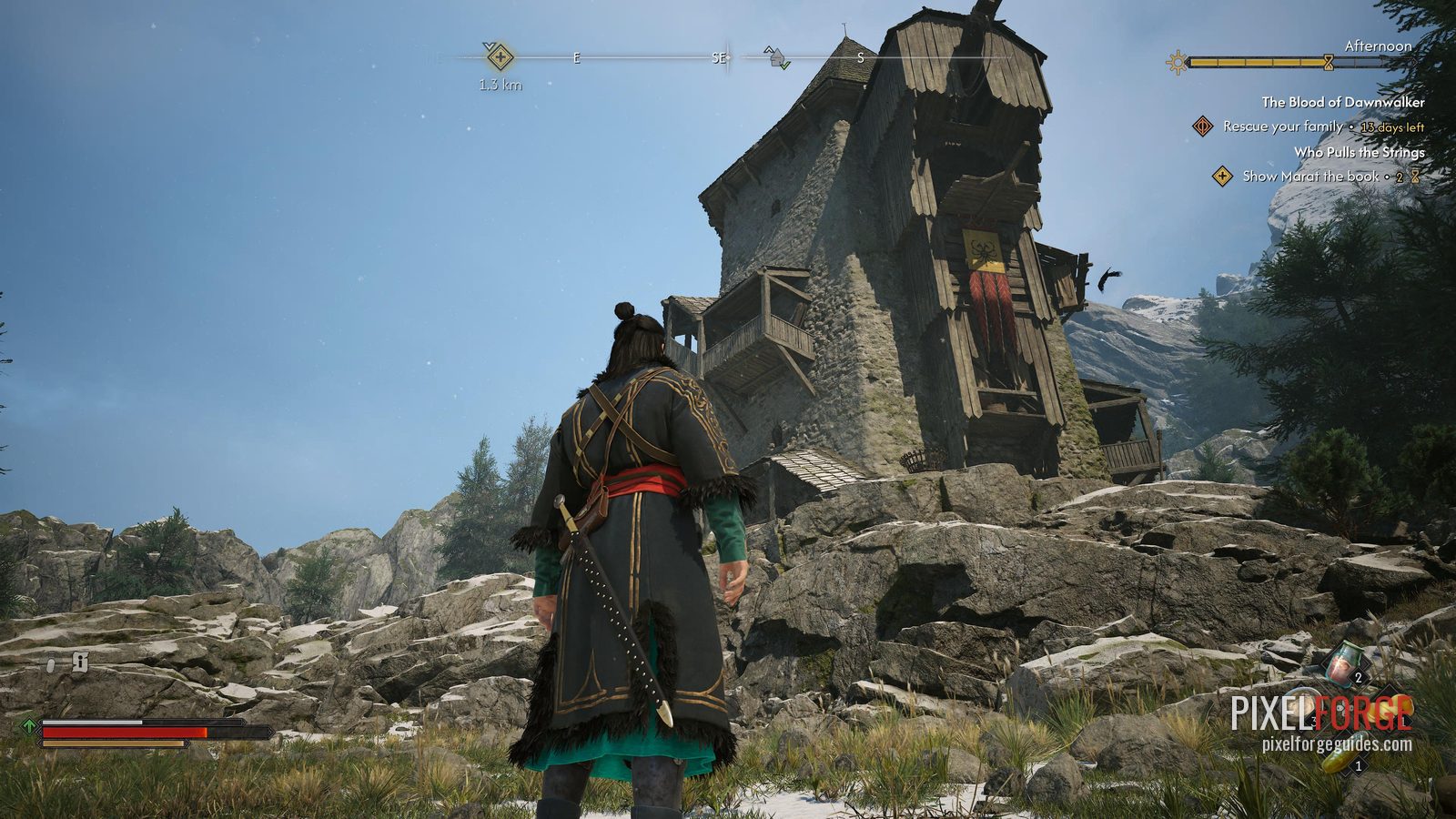Climbing a scouting tower in The Blood of Dawnwalker